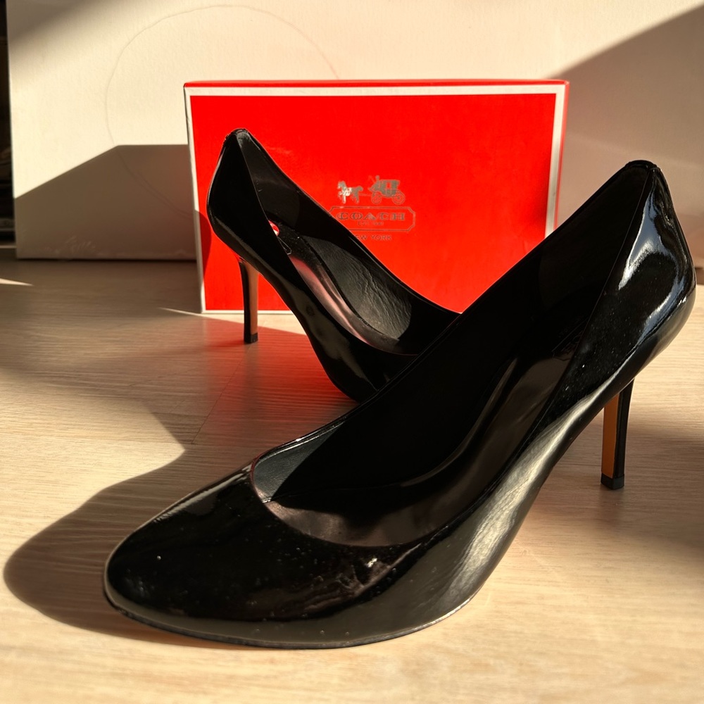 Coach Nala Patent Black Pumps
